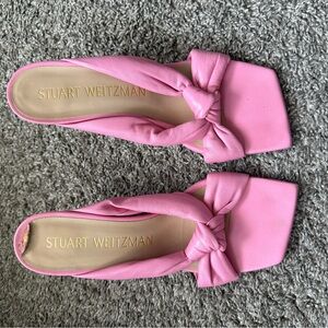 Stuart Weitzman Pink Knotted Mules